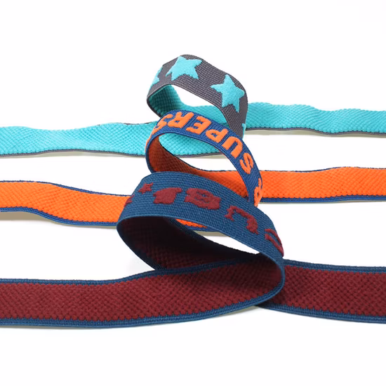 Fita elástica Jacquard com logotipo estampado Cinta elástica personalizada para roupas esportivas