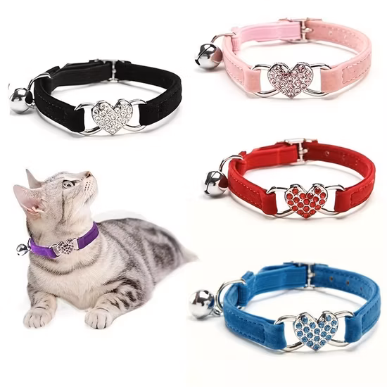 Coleira para gatos de náilon para fornecimento de produtos para animais de estimação com sino