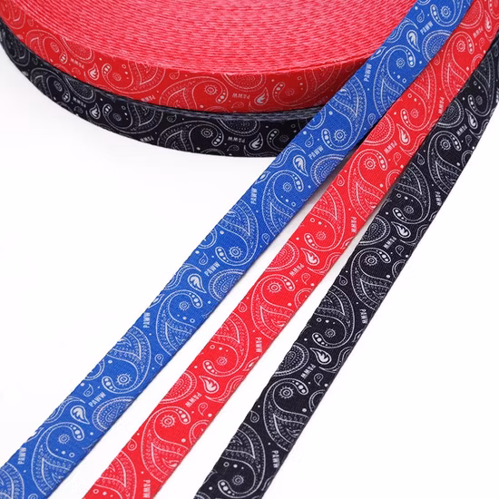 Fita de poliéster tecida com padrão Jacquard personalizada para impressão por transferência térmica